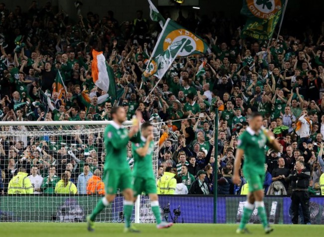 Ireland fans celebrate after the game