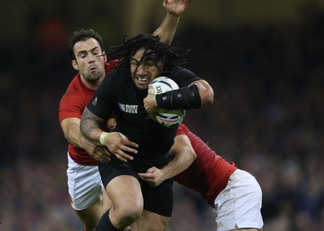 New Zealand’s Ma'a Nonu is tackled by France’s Morgan Parra