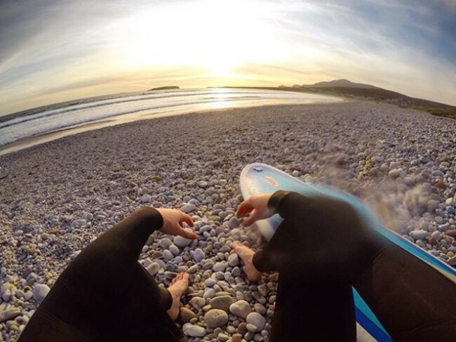 Waves, salt and sunset.