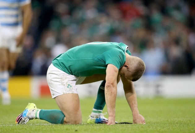 Ian Madigan dejected after the game