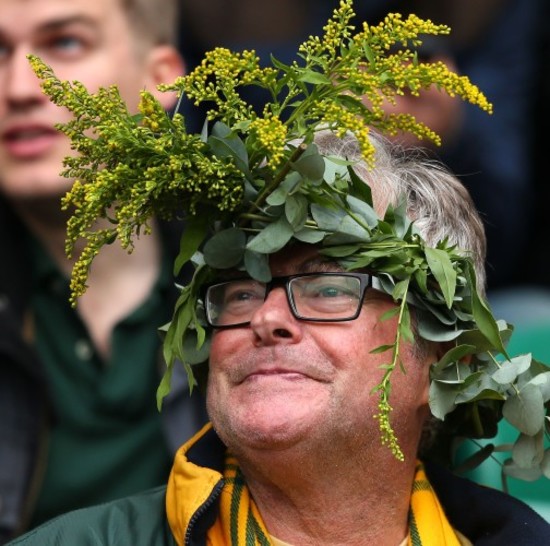 An Australia fan before the game