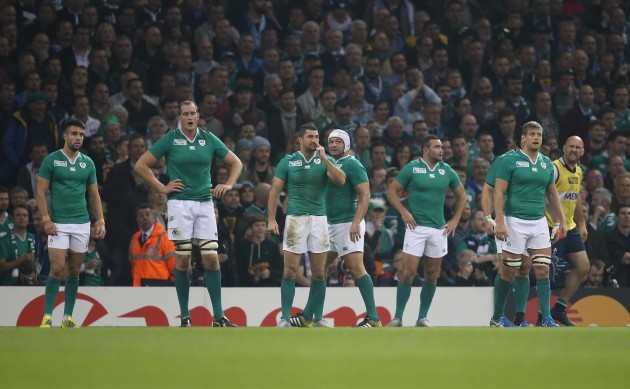 IrelandÕs Conor Murray Devin Toner Rob Kearney Rory Best Dave Kearney and Chris Henry after the second Argentina try