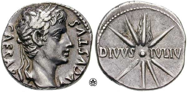 Caesar's Comet on coin of Augustus