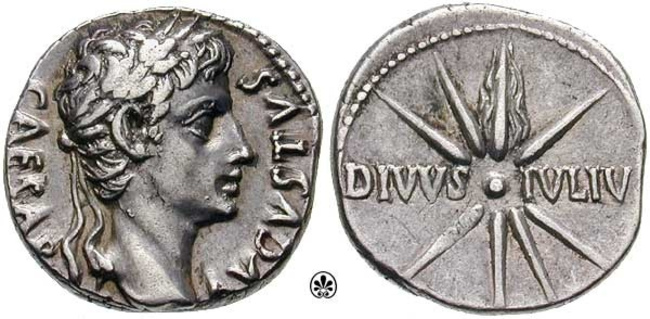 Caesar's Comet on coin of Augustus