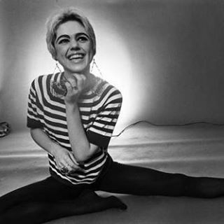 #ediesedgwick in her iconic take on stripes and tights. #stateside #madeinthestates #stripedtee #warhol #thefactory