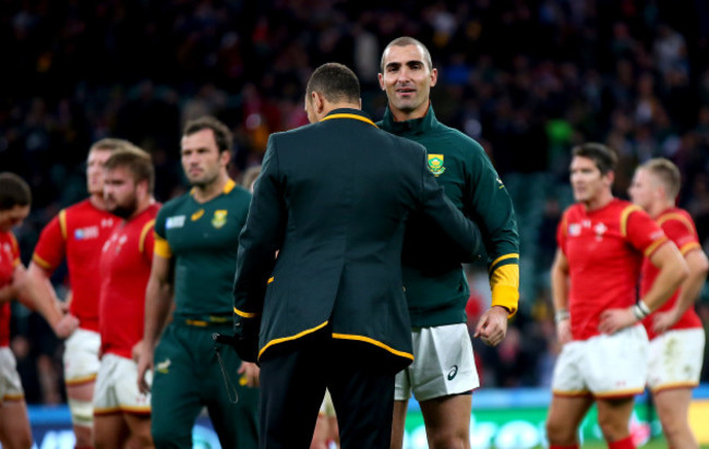 Zane Kirchner and Ruan Pienaar celebrate