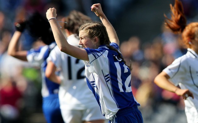Aileen Wall celebrates scoring the first goal of the game