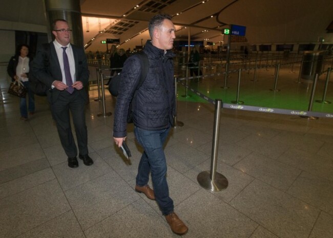 Billy Walsh makes his way through the departures of Dublin Airport