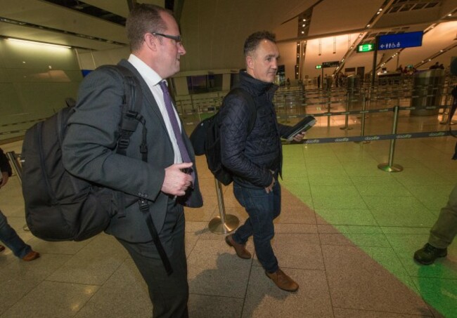 Billy Walsh makes his way through the departures of Dublin Airport