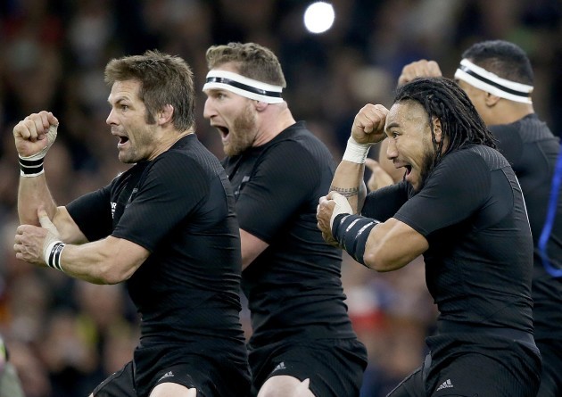 A view of the New Zealand All Blacks haka