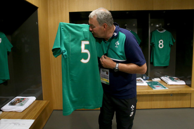 Paddy 'Rala' O'Reilly with Paul O'Connell's jersey