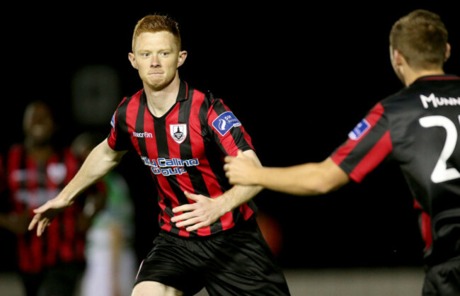 Gary Shaw celebrates scoring