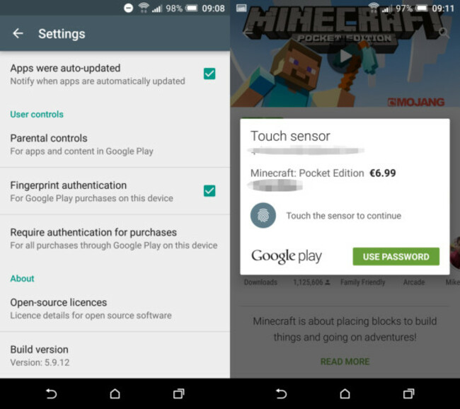 Google Play fingerprint