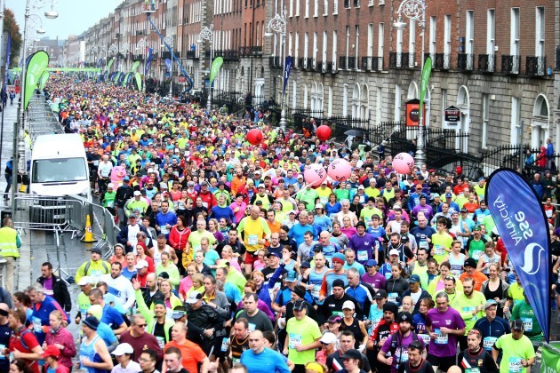 Competitors during the start of the Dublin Marathon