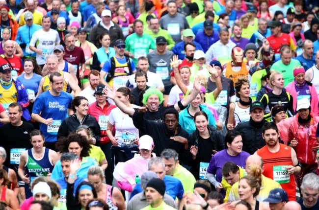 Competitors during the start of the Dublin Marathon