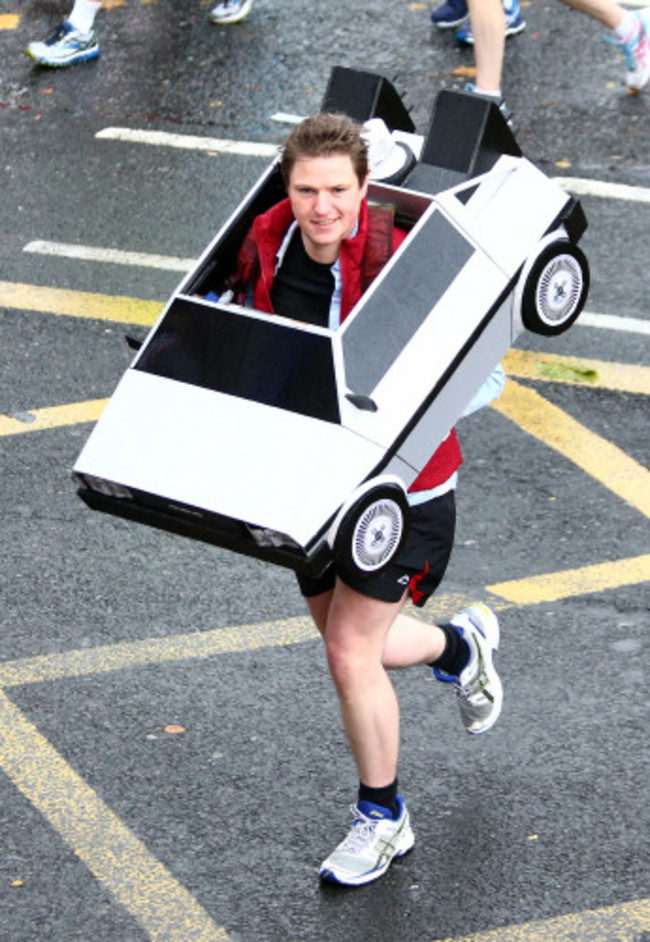 A competitor after the start of the Dublin Marathon