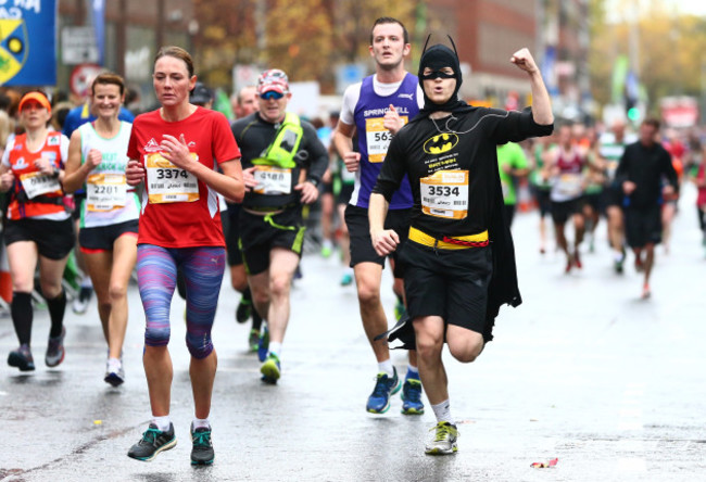 A competitor on his way to finishing the Dublin City Marathon