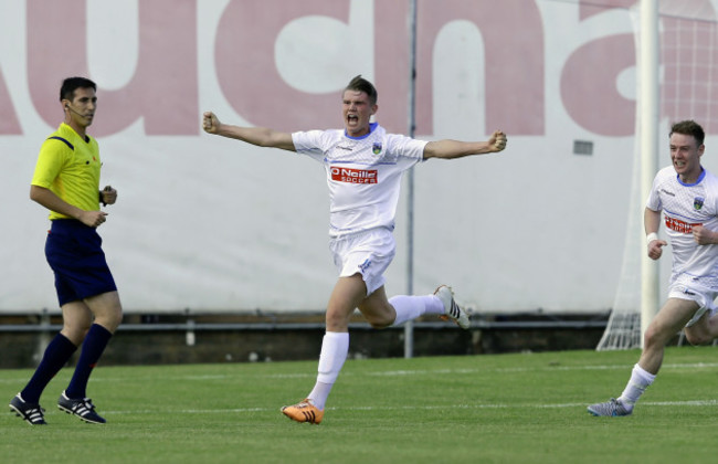 Ryan Swan celebrates scoring