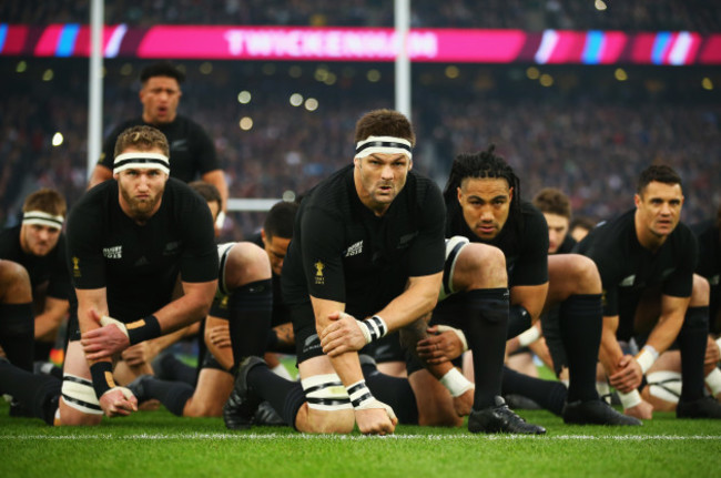 Richie McCaw performs the Haka