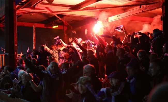 Limerick supporters celebrate a goal