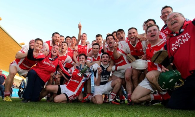 The Cuala team celebrate winning