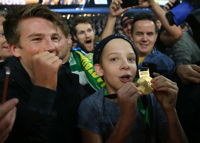 Charlie Lines after Sonny Bill Williams gave him his winning medal