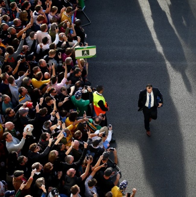 Michael Cheika arrives