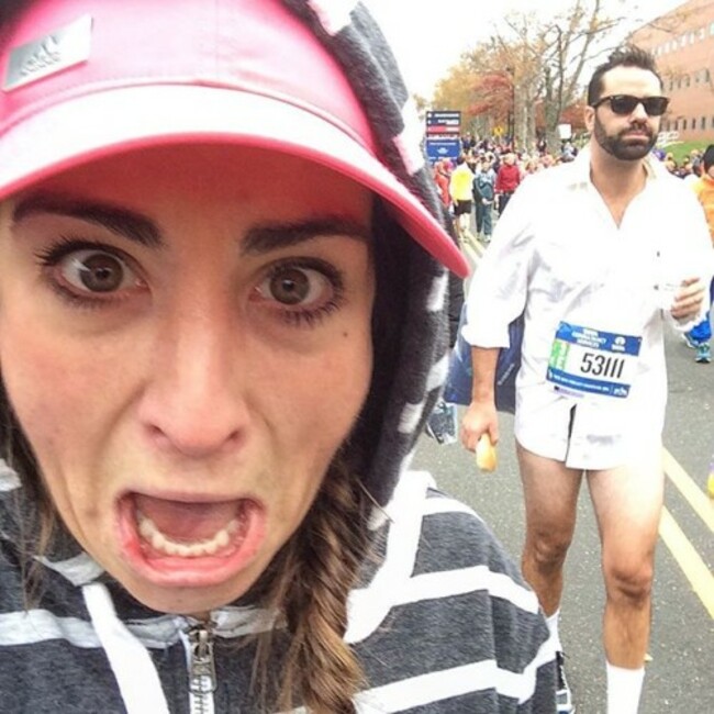 Risky business baby. Here we go! Who's ready to play my all time favorite game #baesofthenycmarathon?!?!?!?! Let's find a boyfriend! #tcsnycmarathon #RunSelfieRepeat #nycmarathon