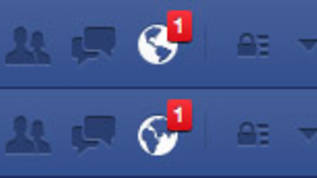 The Facebook notification icon changes depending on where you're from