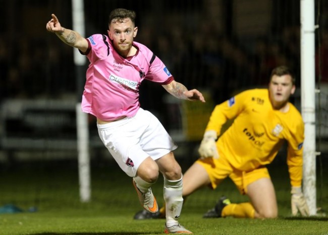 Danny Furlong celebrates scoring