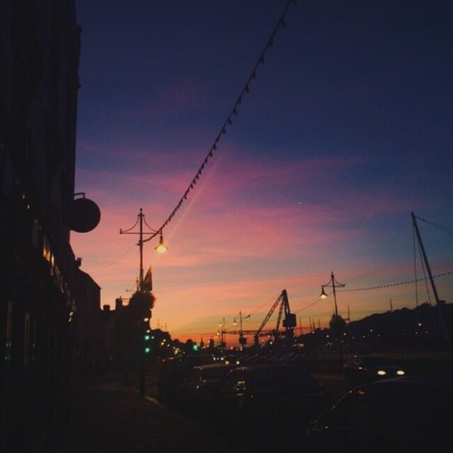 Sunset over waterford city