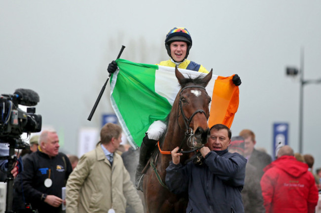 Adrian Heskin onboard Martello Tower celebrates winning