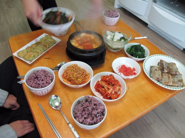 korea-a-korean-breakfast-looks-strikingly-similar-to-a-korean-dinner-theres-rice-soup-the-ever-present-kimchi-some-type-of-fish-or-beef-and-other-leftovers-from-the-previous-nights-dinner