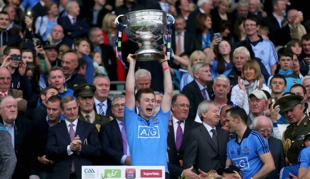 Jack McCaffrey with the Sam Maguire trophy