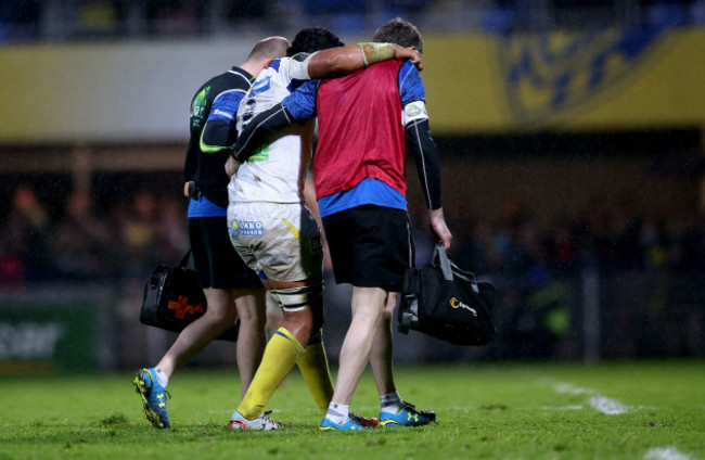 Fritz Lee leaves the field injured