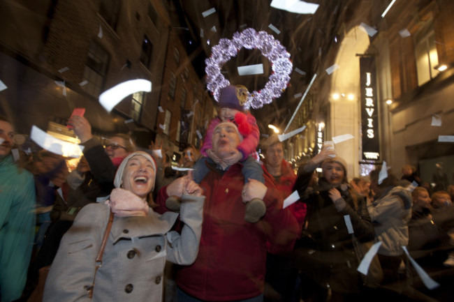 12/11/2015. Xmas Lights Turned On In Henry St. The