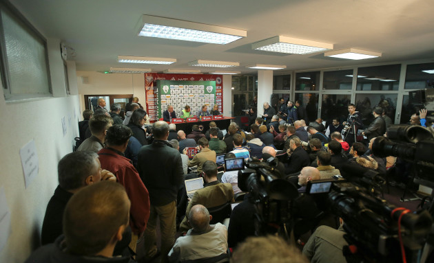 A view of the press conference