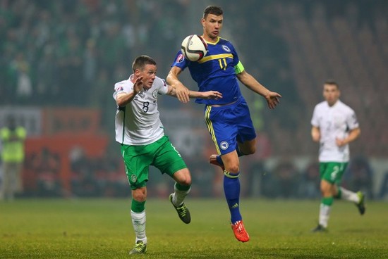 James McCarthy with Edin Dzeko