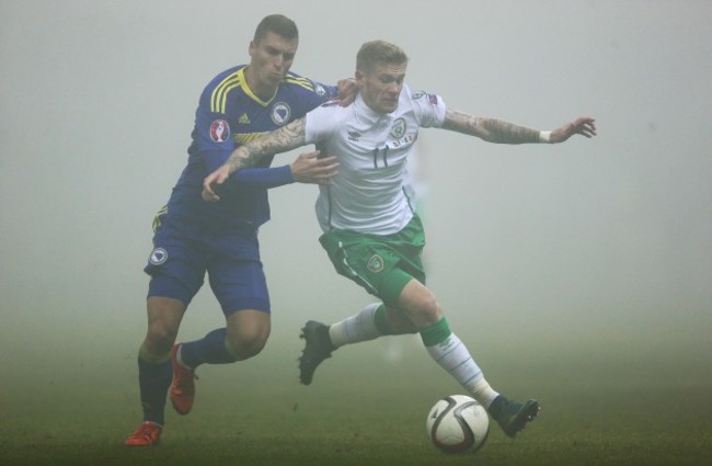 James McClean with Ognjen Vranjes