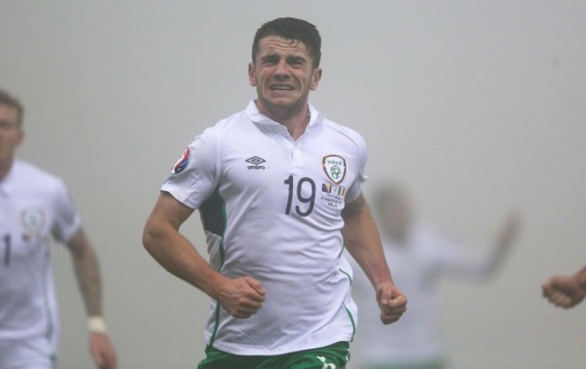 Robbie Brady celebrates scoring their first goal