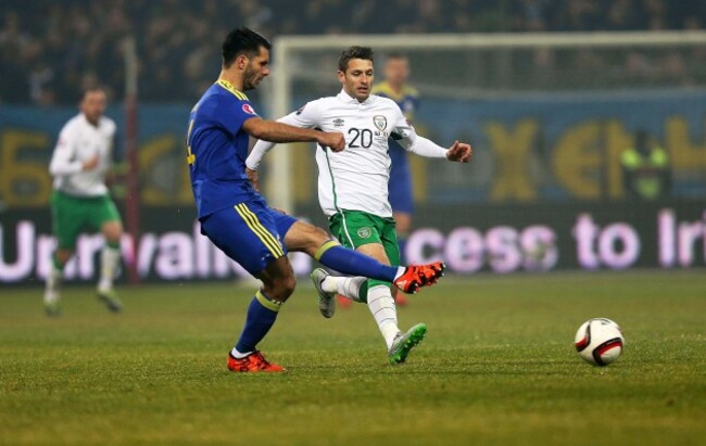 Wes Hoolahan with Emir Spahic