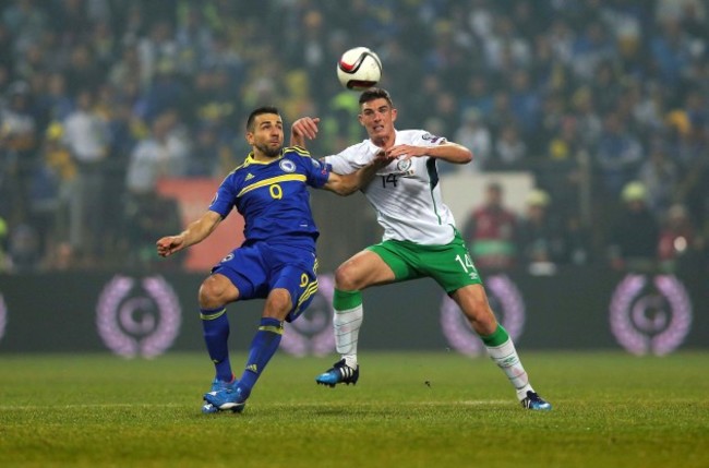 Ciaran Clark with Vedad Ibisevic