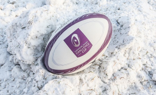 A view of the match ball in snow