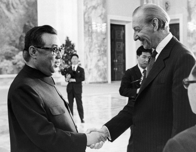 North Korea Pyongyang Kurt Waldheim and Kim II Sung