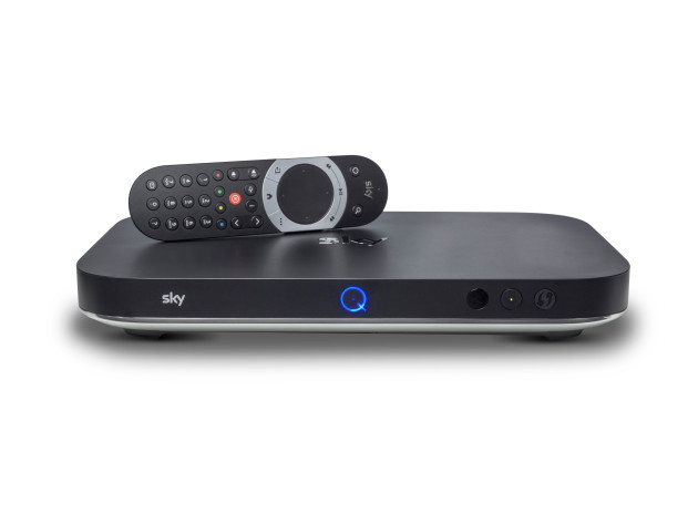 Sky Q Silver - with remote - on white