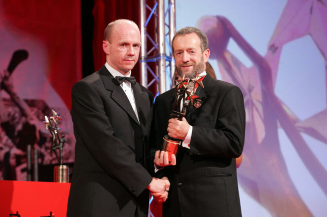 Peter Canavan of Tyrone receives his award from GAA President Sean Kelly 25/11/2005