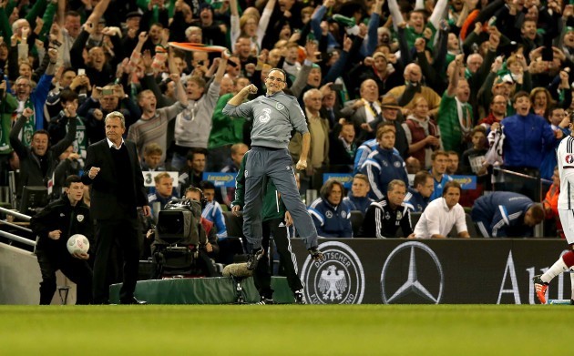 Martin O'Neill celebrates at the final whistle