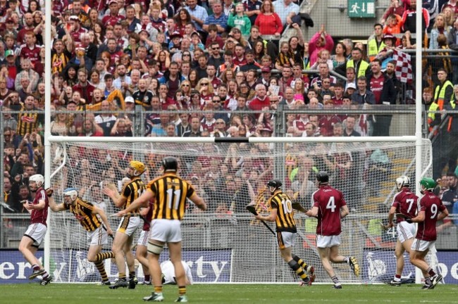 TJ Reid celebrates scoring the first goal