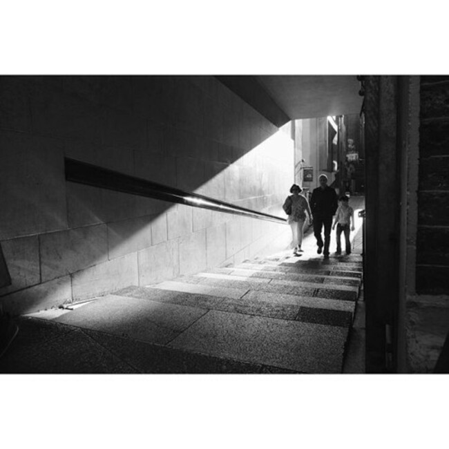 Walking into the light of Meeting House Square