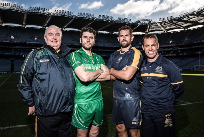 Joe Kernan, Bernard Brogan with Luke Hodge and Alastair Clarkson